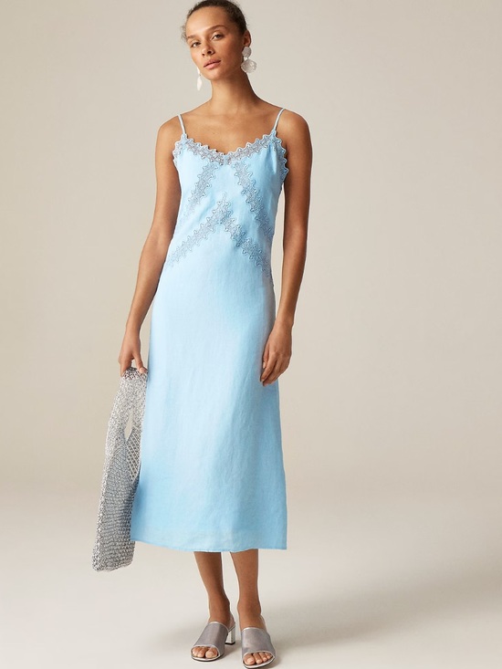 J. Crew Dresses & Skirts - J. Crew Black Lace-Trim Linen Dress
